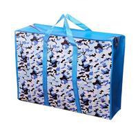 Primes DIY Premium Reusable Shopping Bag, Eco-Friendly Bag for Stylish and Sustainable Retail Therapy, Laundry, Reusable Store, Cloth, Waterproof, Handles and Zipper Bags(blue camouflage)