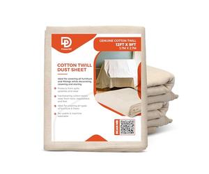 PRIMES DIY Twill Professional Quality Dust Sheet 12 x 9 ft, Heavy Weight Cotton for Painting & Decorating, Durable, Reusable Drop Cloths, Furniture Cover, Natural Canvas, High Grade Fabric 15 PCS