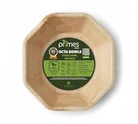 PRIMES ECO 100 Pack Disposable Palm Leaf Octa Bowls 4 Inch 120ml Natural Areca Leaf Bowls for Snacks & Small Salads Suitable for Parties, Buffets, Events, Catering & Food Service Use