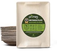 Primes Eco 14X10 Inch Disposable Palm Leaf Serving Trays, Platters Wedding Parties, Eco Friendly Biodegradable Tray (100Pcs)