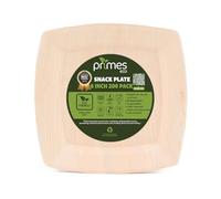 PRIMES ECO 200pcs 6 Inch Disposable Palm Leaf Snack Plates, Small Square Serving Plates for Appetizers, Desserts & Finger Food, Natural Leaf Tableware for Parties, Events, Catering & Home Use