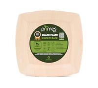 PRIMES ECO 75pcs 6 Inch Disposable Palm Leaf Snack Plates, Small Square Serving Plates for Appetizers, Desserts & Finger Food, Natural Leaf Tableware for Parties, Events, Catering & Home Use