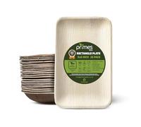 PRIMES ECO 9 x 6 Inch Disposable Palm Leaf Rectangle Plates, Ideal for Starters, Desserts, Display Trays Perfect for Parties, Weddings, Picnics, Eco-Friendly, Biodegradable(75 PCS)