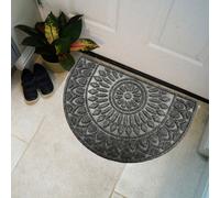 Primeur Grey Mandala Half Moon Door Mat, 40Cm X 60Cm