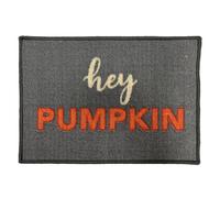 Primeur Grey & Orange Hey Pumpkin Rectangular Door Mat, 57Cm X 40Cm