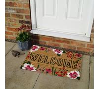 Primeur Mighty Mats Welcome Floral Natural Doormat - 60x40cm