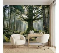 Primeval Forest Ancient Tree Photo Wallpaper for Bedroom, Chic Plants Scenery Wall Mural for Living Room Kids Bedroom Lounge Reading Room Studio, Home Decoration Wall Papers 250 x 175cm
