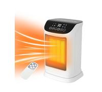 Primevolve 1800W Electric Heater, Portable Ceramic Space Heater with ECO Mode, Small Energy Efficient Room Heater，70°Oscillation, Remote Control, Quiet Fan Heater, Overheat & Tipping Protection