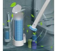 PRIMEX PRO - Toilet Brush Set with 6 Replacement Sponge Heads, with detergent, Disposable Wall-mounted toilet cleaning system with 6/18/32 Heads