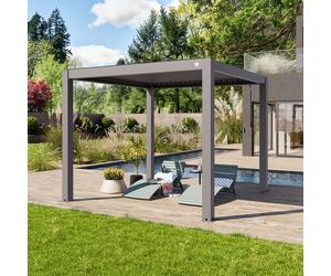 PRIMEYARD 3x3m Pergola, louvered roof, pearl grey - (400113)