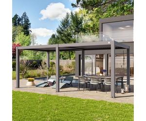 PRIMEYARD 3x6m Pergola, louvered roof, pearl grey - (400119)