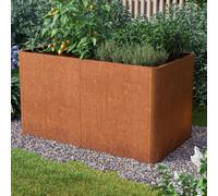 PRIMEYARD Design 146 x 80 x 60 cm Raised garden bed, corten steel, rust-like finish, incl. steel drainage panel - (GFPV00826)