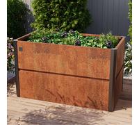 PRIMEYARD Design 150 x 85 x 77 cm Raised garden bed, corten steel, rust-like finish - (GFPV00791)