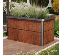 PRIMEYARD Design 150 x 85 x 77 cm Raised garden bed, corten steel, rust-like finish, incl. slug protection - (GFPV00792)