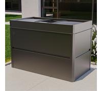 PRIMEYARD Design 150 x 85 x 77 cm Raised garden bed, steel, metallic-anthracite, incl. cold frame attachment - (GFPV00781)