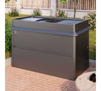 PRIMEYARD Design 150 x 85 x 77 cm Raised garden bed, steel, metallic-anthracite, incl. cold frame attachment and slug protection - (GFPV00782)