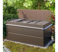 PRIMEYARD Design 200 x 100 x 77 cm Raised garden bed, steel, metallic-anthracite, in old frame attachment and slug protection - (GFPV00774)