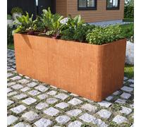PRIMEYARD Design 200 x 80 x 60 cm Raised garden bed, corten steel, rust-like finish, incl. steel drainage panel - (GFPV00816)