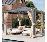 PRIMEYARD Luma 3x3m garden gazebo, Hardtop, 4 sides, champagne - (300663)