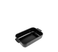 PEUGEOT - Rectangular ceramic casserole dish - 22 cm (including handles) x 12 cm x 4.5 cm - capacity: 850 ml - 10 year guarantee - Satin Black Colour