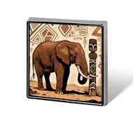 Primitive African Elephant Brooch Pins Aluminum Alloy Lapel Pins for Men Women Badge Button Decorative Jewelry Charms for Hats Bags Backpacks Suits Shirts Scarves Clothing Accessories Gift