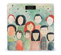 Primitive Art Style Bathroom Scale Automatic Power On/Off Body Scales LCD Backlight Display Square Digital Scale Rounded Corners Bathroom Scales for Home Bedrooms