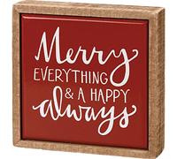 Primitive by Kathy 112960 Box Sign Mini - Merry Everything & A Happy Always