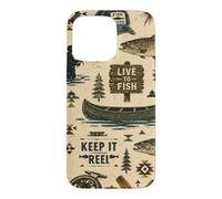 Primitive Fishing Folk Art Pattern Case for iPhone 15 Pro Max
