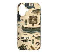 Primitive Fishing Folk Art Pattern Case for iPhone 17