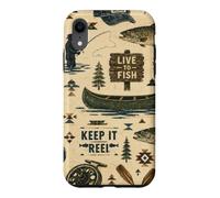 Primitive Fishing Folk Art Pattern Case for iPhone XR