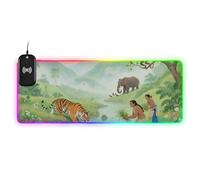 Primitive Jungle Tribal mouses Wirel Charging Glowing Large Desk Mouse pad Anti Slip Desk top 35.4 x 15.7 in Mouse pad Charger mat