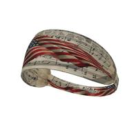 Primitive Patriotic Star Spangled Banner American Flag Unisex Hairband Quick-Dry Hair Band Moisture Wicking Sports Headband For Cycling Fitness Yoga