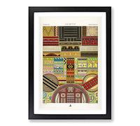 Primitive Patterns by Albert Racinet Framed Print | A2 Black Framed Wall Art | Ready to Hang | Modern Nature Picture | Living Room Bedroom Lounge Office