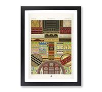 Primitive Patterns By Albert Racinet Vintage Framed Print | A2 Black Framed Wall Art | Ready to Hang | Classic Nature Picture | Living Room Bedroom Lounge Office