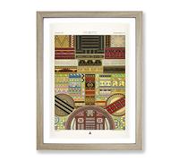 Primitive Patterns By Albert Racinet Vintage Framed Print | A2 Oak Framed Wall Art | Ready to Hang | Classic Nature Picture | Living Room Bedroom Lounge Office