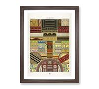 Primitive Patterns By Albert Racinet Vintage Framed Print | A3 Walnut Framed Wall Art | Ready to Hang | Classic Nature Picture | Living Room Bedroom Lounge Office