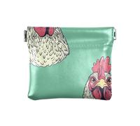 Primitive Retro Rooster Women's Leather Coin Purses Pouches Unique Pocket Purse Makeup Bag for Women