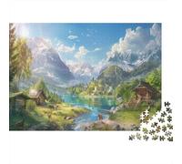 Primitive Valley 1000 Piece Jigsaws with Precision Cut Personalised Jigsaws Lake Mountain As A Party Puzzle Game for Social Gatherings 38x26cm/1000pcs