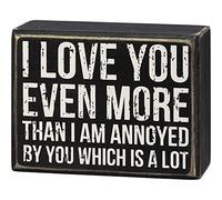 Primitives by Kathy 108914 I Love You Even More Box Sign, 4-inch Length, Wood