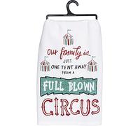 Primitives by Kathy 36944 LOL Glitter Dish Towel, 28" x 28", One Tent Away from A Circus