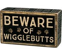 Primitives by Kathy Beware of Wigglebutts Rustic Home Décor Sign 5" x 3"