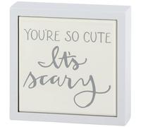 Primitives by Kathy Box Sign Mini -You're So Cute It's Scary, Fun sentiment, from our White Halloween Collection