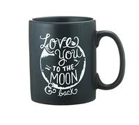 Primitives by Kathy Chalk Art Stoneware Coffee Mug, 20-Ounce, Love You To the Moon and Back