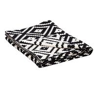Primitives by Kathy Decorative Cotton Throw Blanket - Black & Cream Diamond Design 50x60