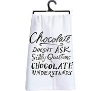 Primitives by Kathy Dish Towel, Cotton, Chocolate Doesn't Ask, 28" x 28"