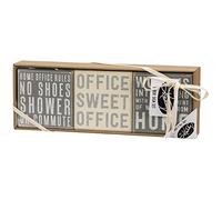 Primitives by Kathy Home Office Rules No Shoes Shower Or Commute; Office Sweet Office; Work Is Interfering With My Enjoyment Of Working From Home Home Décor Sign Set