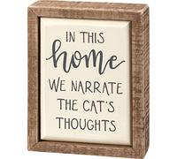 Primitives by Kathy In This Home, We Narrate The Cat's Thoughts Home Décor Sign Set