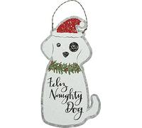 Primitives by Kathy Tin Hang Up Feliz Naughty Dog Home and Garden Decor