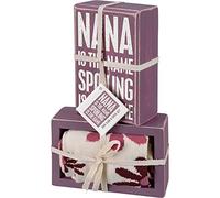 Primitives by Kathy Unisex's Home Décor Sign and Sock Gift Set Box Nana, Multi, One Size