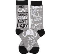 Primitives by Kathy Women's LOL Made You Smile Gift Socks, Crazy Cat Lady, One Size